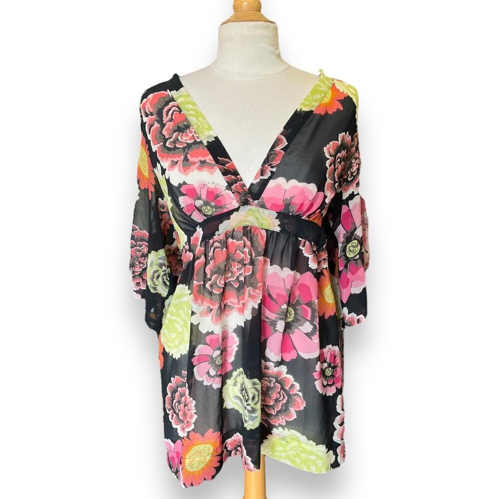 CAbi Sheer Floral Coverup